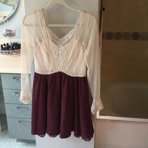Long sleeved lace dress
